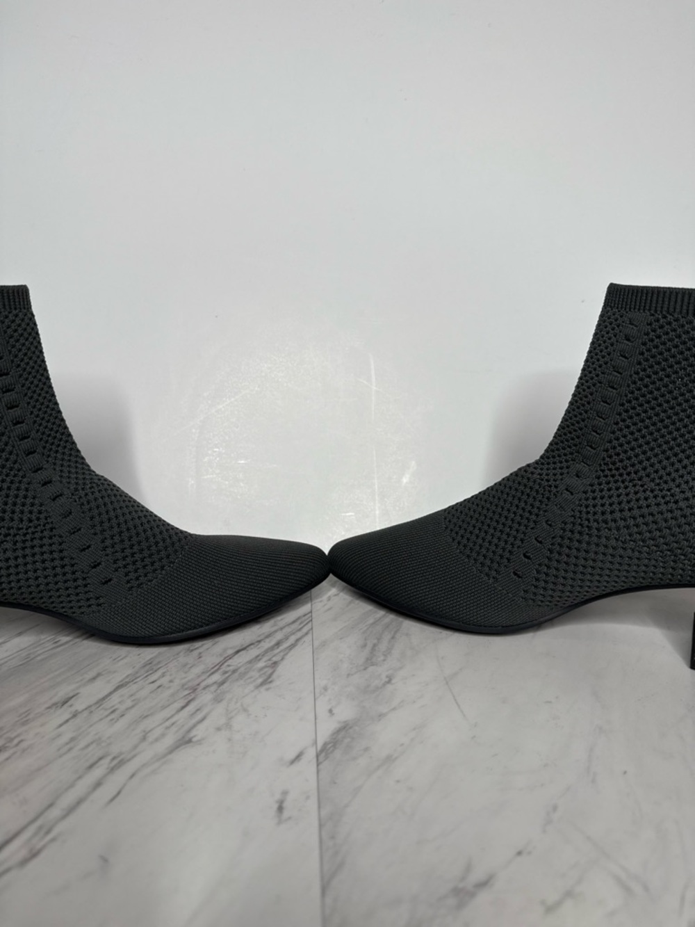 Eileen Fisher Honey Gray Knit Stretch Bootie 9 1/2 - Picture 6 of 13